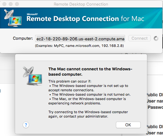 microsoft remote desktop mac error code 0x204